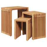 Nest of SideTables Stackable 3 pcs Brown 33 x 44.5 x 51 cm