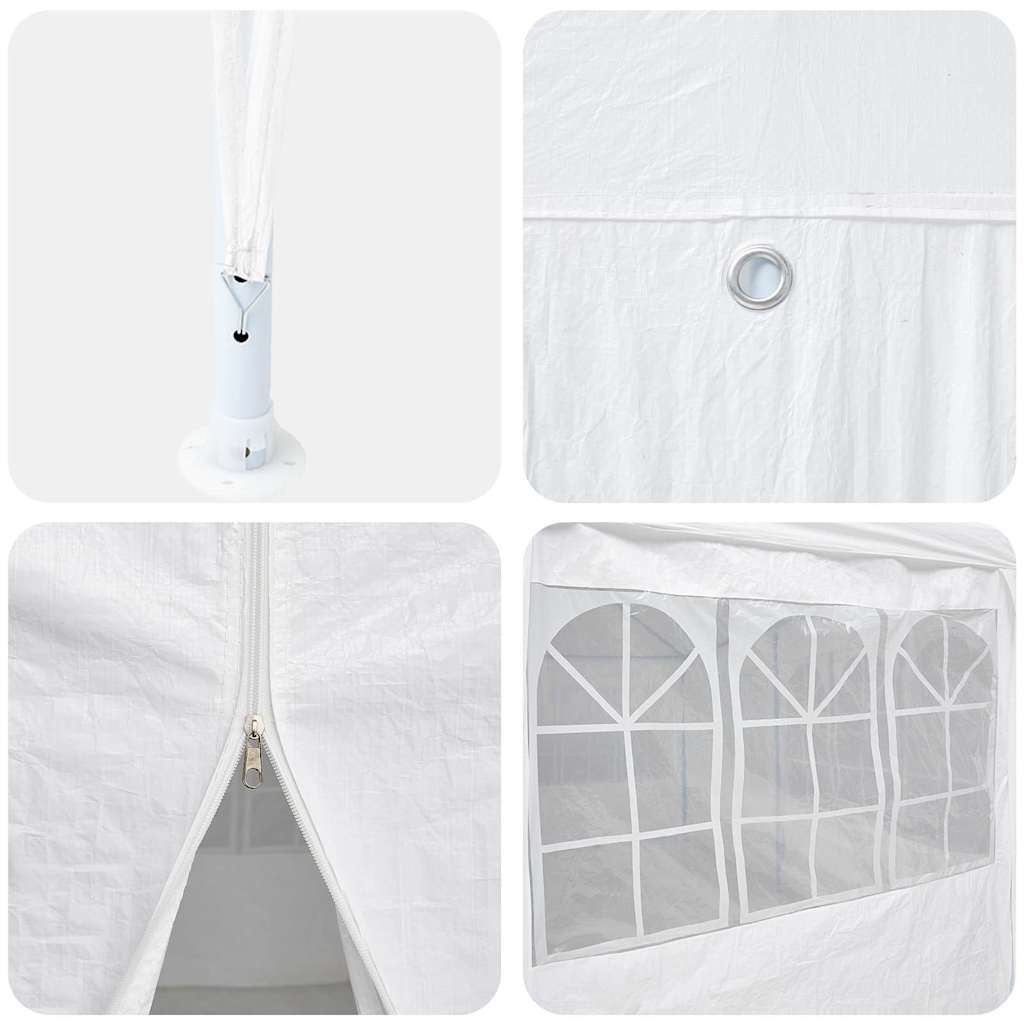 Party Tent White 400 x 400 x 266 cm Polyester and Steel