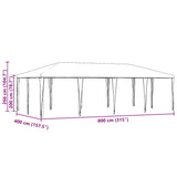 Party Tent White 800 x 400 x 266 cm Polyester and Steel