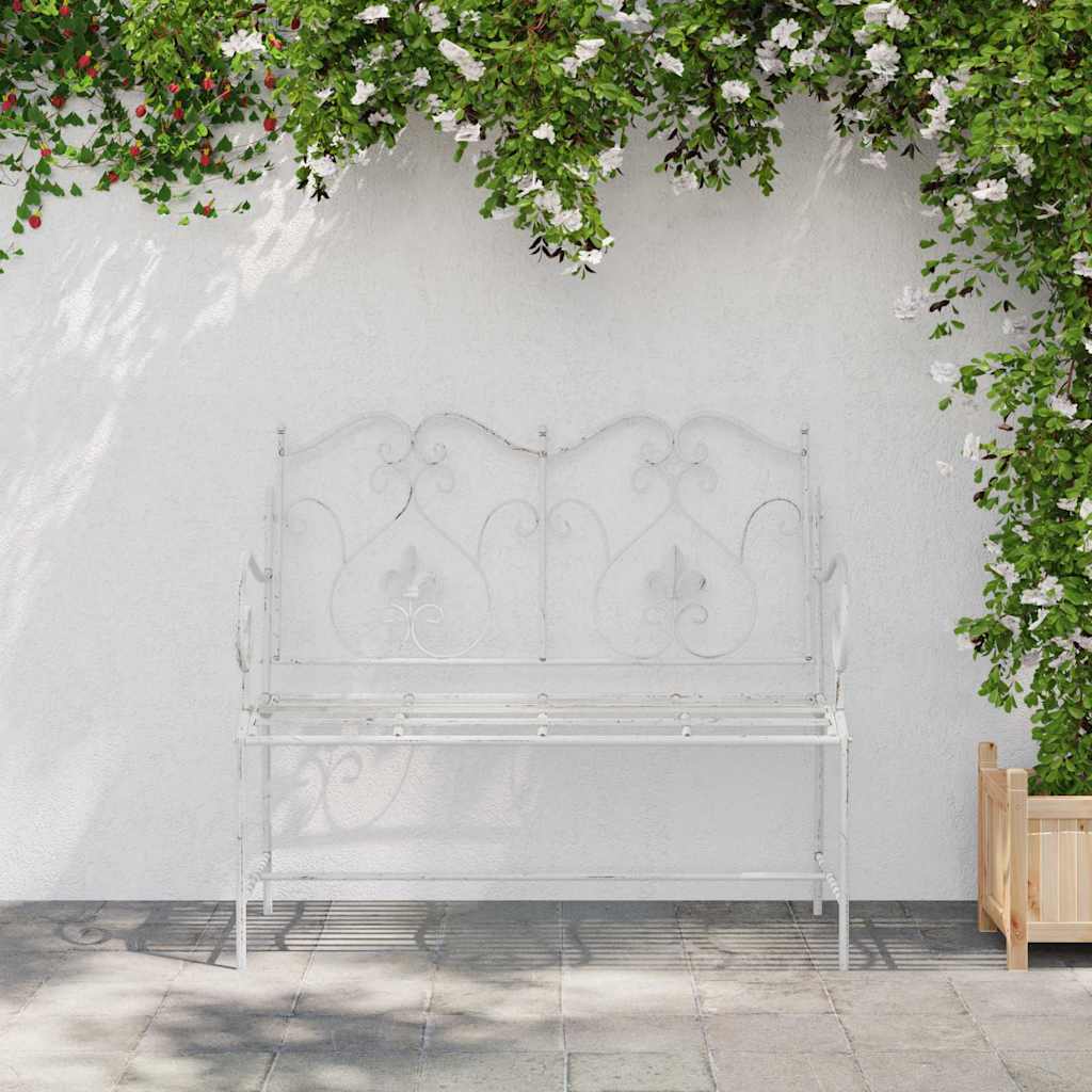 Garden Bench White 104 x 54 x 93cm Steel