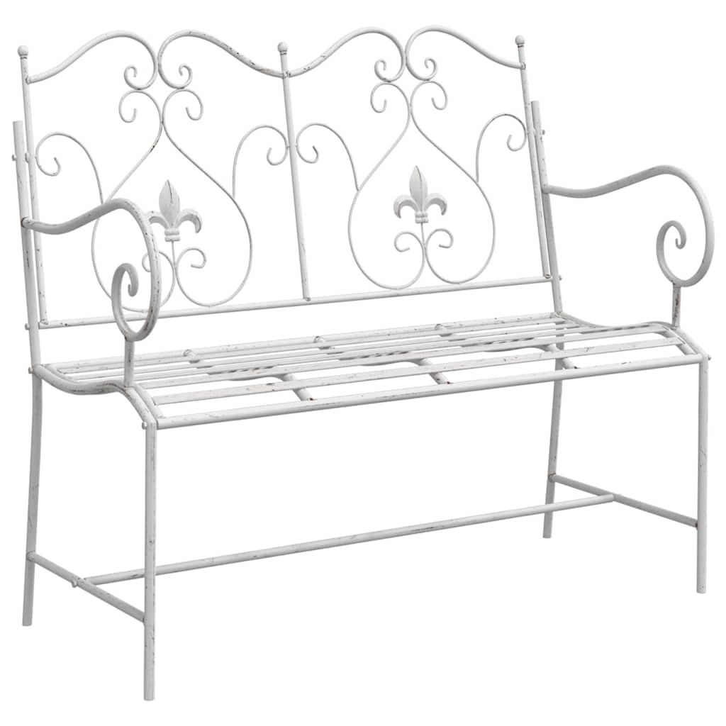 Garden Bench White 104 x 54 x 93cm Steel