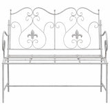 Garden Bench White 104 x 54 x 93cm Steel