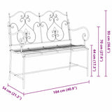 Garden Bench White 104 x 54 x 93cm Steel