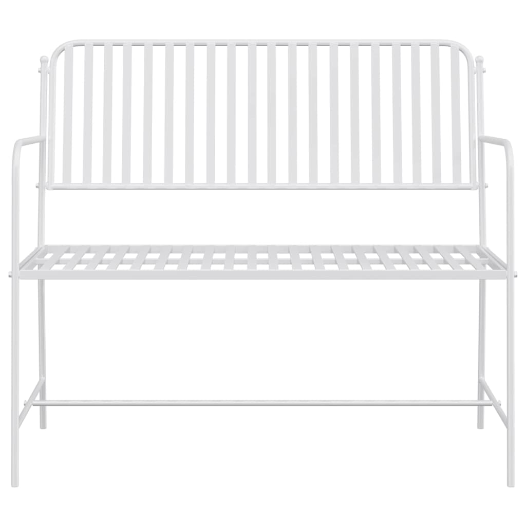 Garden Bench White 104 x 54 x 93cm Steel