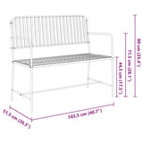 Garden Bench White 104 x 54 x 93cm Steel