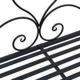 Garden Bench with Cushion Black 104 x 54 x 93cm Steel