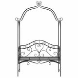 Garden Bench with Cushion Black 104 x 54 x 93cm Steel