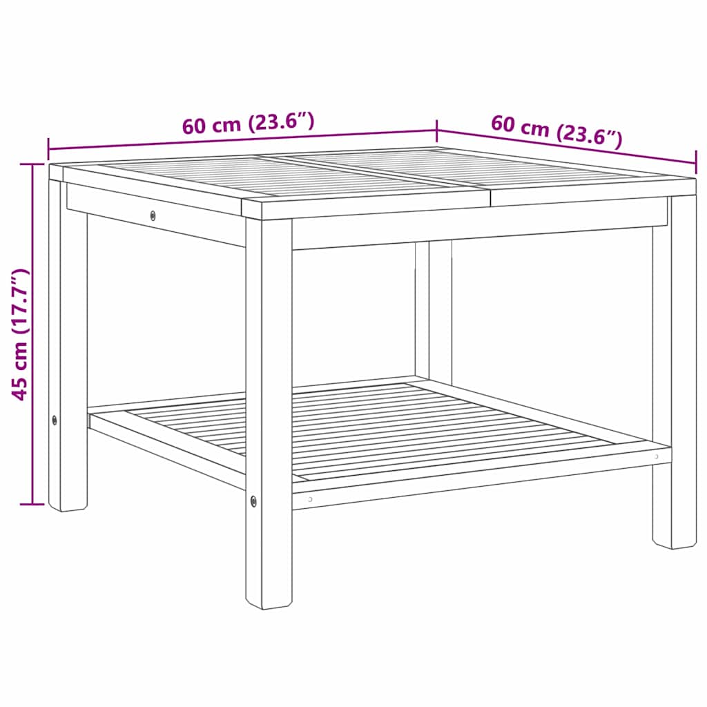 Coffee Table Brown 60 x 60 x 45 cm Solid teak wood