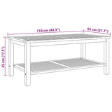Coffee Table Brown 110 x 55 x 45 cm Solid teak wood