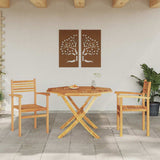 Garden Stacking Chairs 2 pcs Brown 55.5 x 55.5 x 90 cm