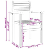 Garden Stacking Chairs 2 pcs Brown 55.5 x 55.5 x 90 cm