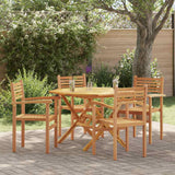 Garden Stacking Chairs 4 pcs Brown 55.5 x 55.5 x 90 cm