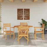 Garden Stacking Chairs 4 pcs Brown 55.5 x 55.5 x 90 cm
