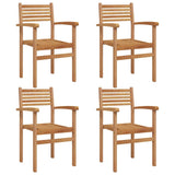 Garden Stacking Chairs 4 pcs Brown 55.5 x 55.5 x 90 cm