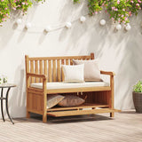 Garden Storage Bench Brown 114 x 60 x 90 cm Solid teak wood