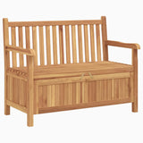Garden Storage Bench Brown 114 x 60 x 90 cm Solid teak wood