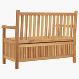 Garden Storage Bench Brown 114 x 60 x 90 cm Solid teak wood