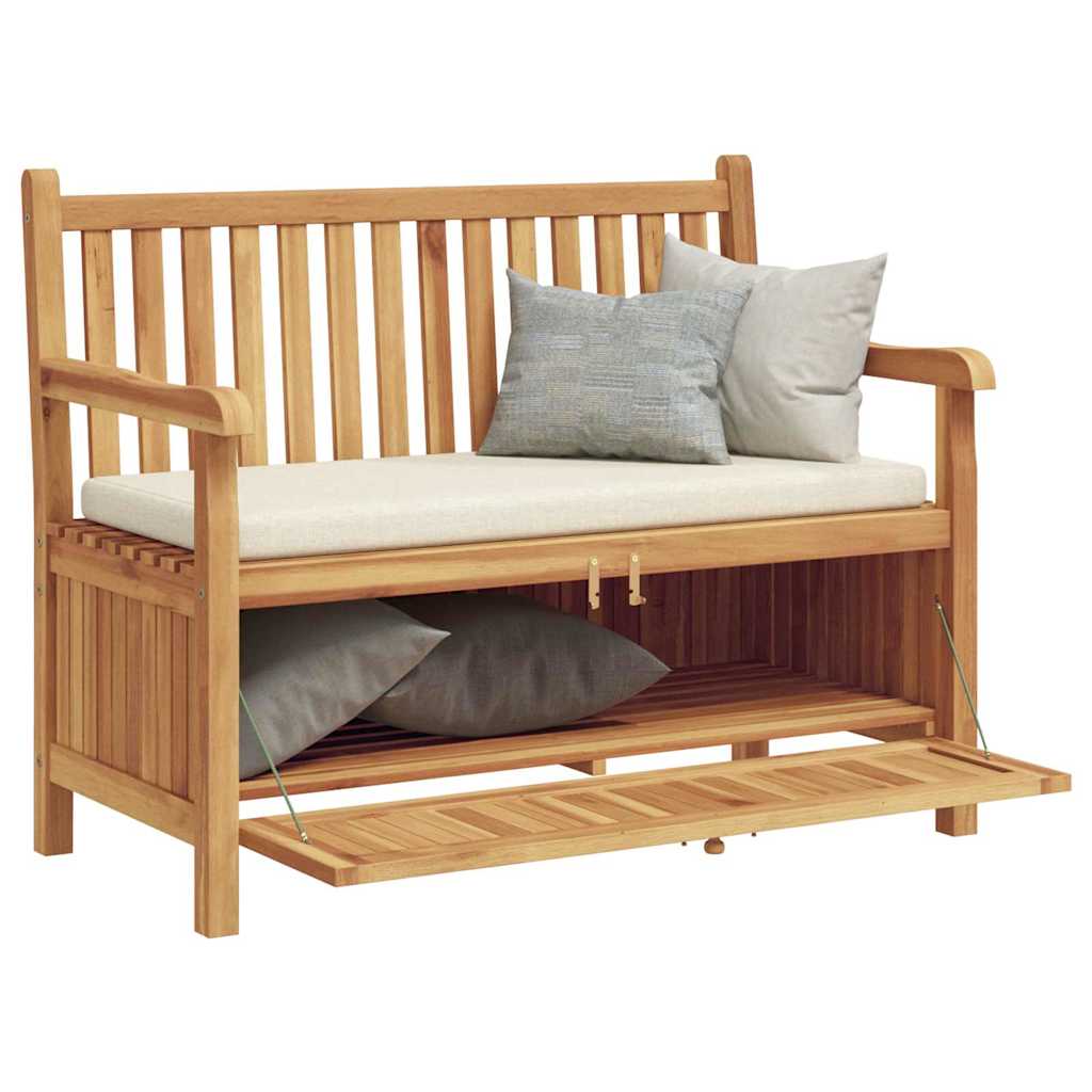 Garden Storage Bench Brown 114 x 60 x 90 cm Solid teak wood