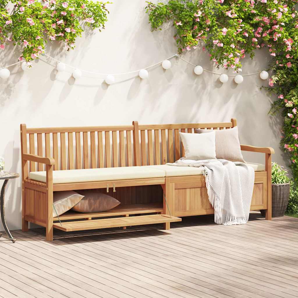 Garden Storage Bench Brown 228 x 60 x 90 cm Solid teak wood