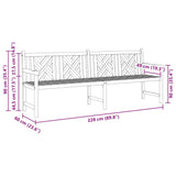 Garden Bench Brown 228 x 60 x 90 cm Solid teak wood