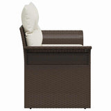 Garden Sofa with Cushion Brown 141 x 62 x 69cm Poly Rattan
