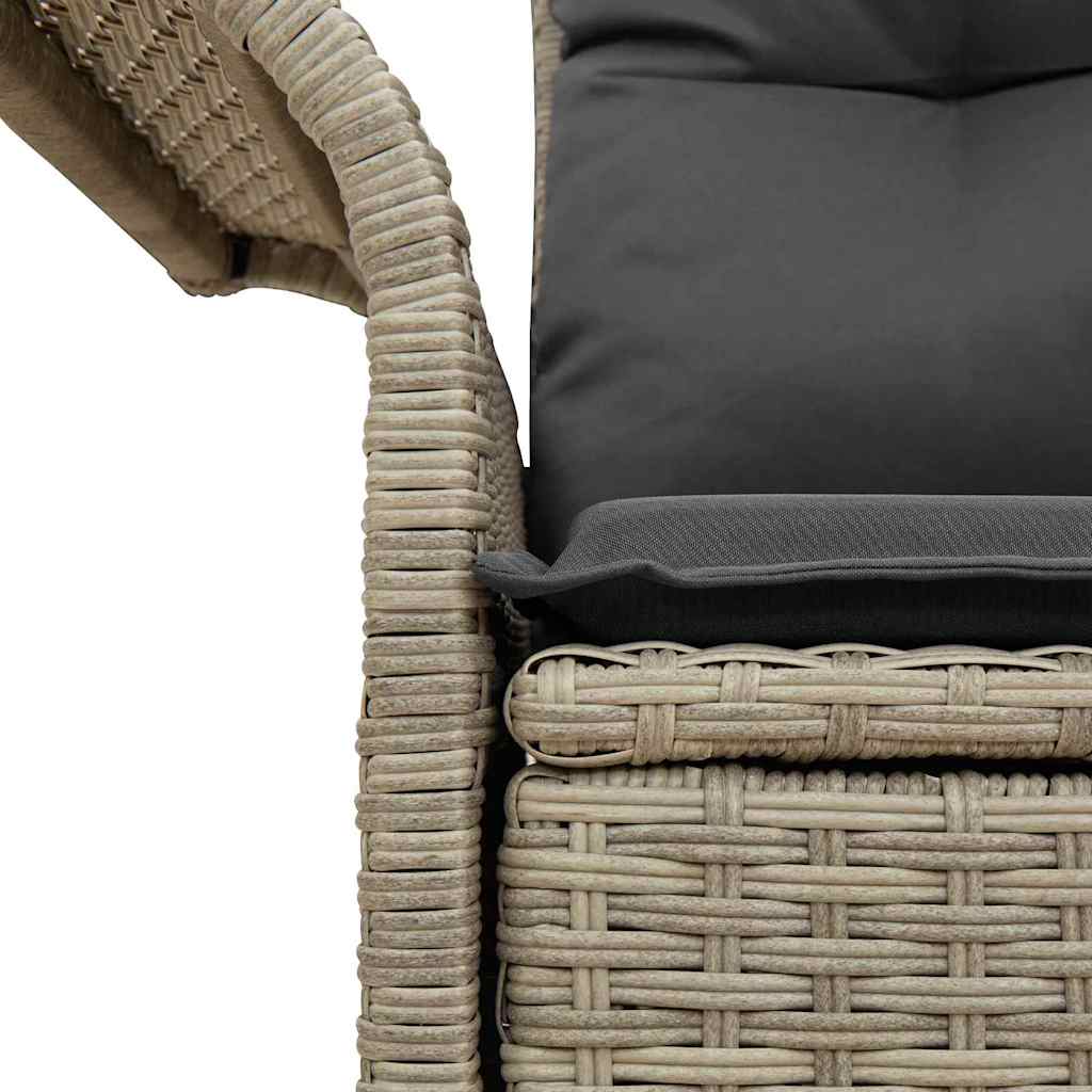 Garden Sofa with Cushion Light Grey 141 x 62 x 69cm Poly Rattan