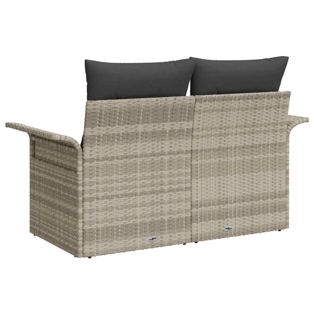 Garden Sofa with Cushion Light Grey 141 x 62 x 69cm Poly Rattan