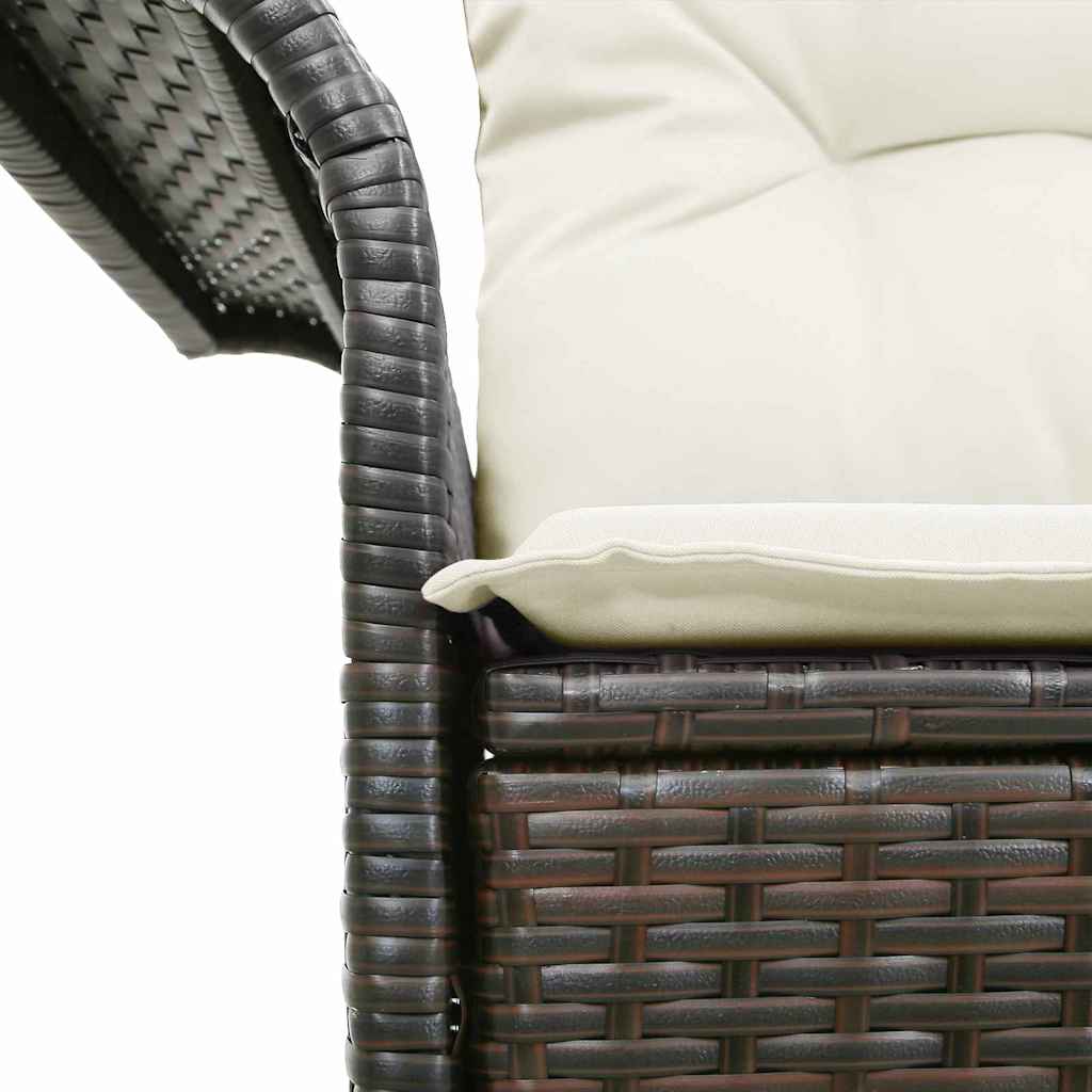 Garden Sofa with Cushion Brown 141 x 62 x 69cm Poly Rattan