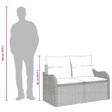 Garden Sofa with Cushion Beige 121 x 62 x 69cm Poly Rattan