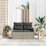 Garden Sofa with Cushion Light Grey 121 x 62 x 69cm Poly Rattan