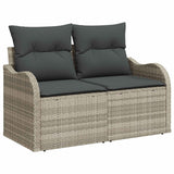 Garden Sofa Light Grey 121 x 62 x 69cm Poly Rattan
