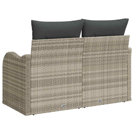 Garden Sofa with Cushion Light Grey 121 x 62 x 69cm Poly Rattan