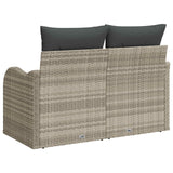 Garden Sofa Light Grey 121 x 62 x 69cm Poly Rattan