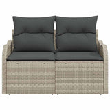 Garden Sofa Light Grey 121 x 62 x 69cm Poly Rattan