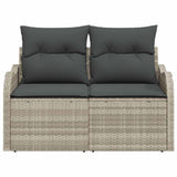 Garden Sofa Light Grey 121 x 62 x 69cm Poly Rattan