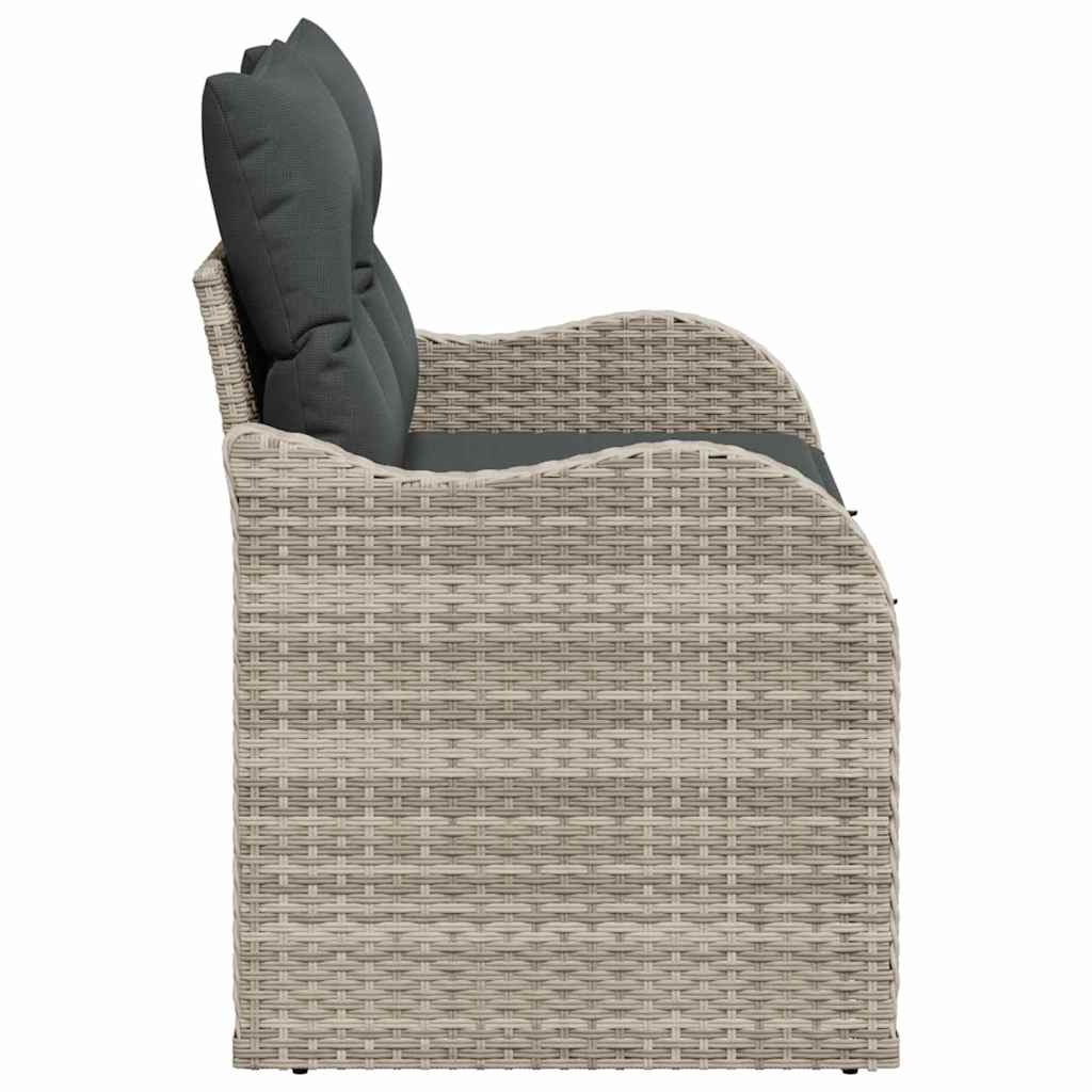 Garden Sofa Light Grey 121 x 62 x 69cm Poly Rattan