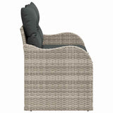 Garden Sofa Light Grey 121 x 62 x 69cm Poly Rattan