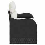 Garden Sofa with Cushion Black 121 x 62 x 69cm Poly Rattan