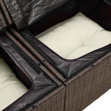 Garden Sofa with Cushion Brown 121 x 62 x 69cm Poly Rattan