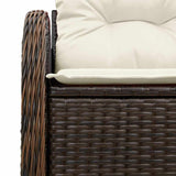 Garden Sofa with Cushion Brown 121 x 62 x 69cm Poly Rattan