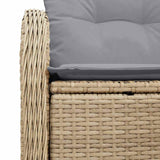Garden Sofa with Cushion Beige 121 x 62 x 69cm Poly Rattan