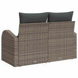 Garden Sofa with Cushion Grey 124 x 62 x 69cm Poly Rattan