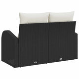 Garden Sofa Black 124 x 62 x 69cm Poly Rattan