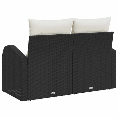 Garden Sofa Black 124 x 62 x 69cm Poly Rattan