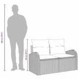 Garden Sofa Black 124 x 62 x 69cm Poly Rattan