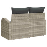 Garden Sofa with Cushion Light Grey 124 x 62 x 69cm Poly Rattan