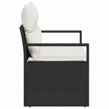 Garden Sofa with Cushion Black 120 x 62 x 69cm Poly Rattan