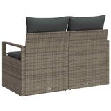 Garden Sofa with Cushion Grey 120 x 62 x 69cm Poly Rattan