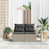 Garden Sofa with Cushion Grey 120 x 62 x 69cm Poly Rattan