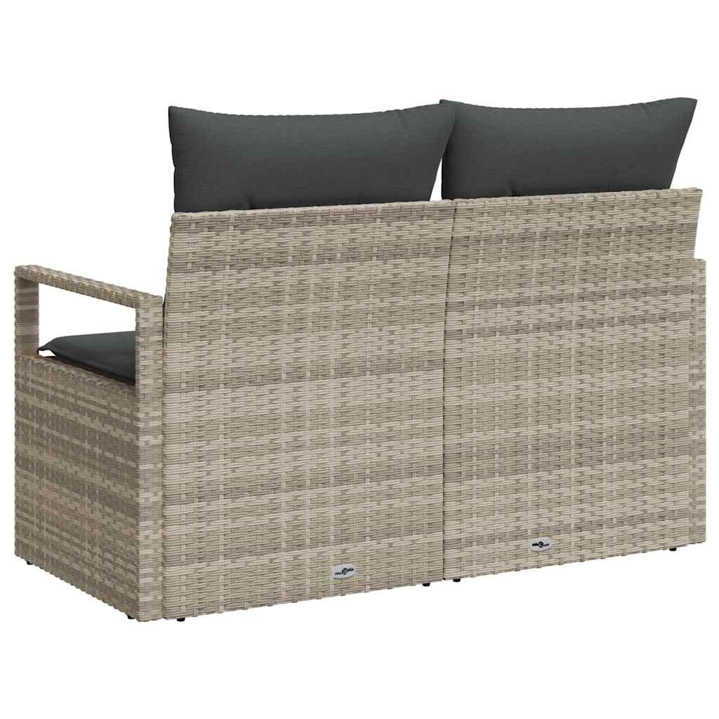 Garden Sofa with Cushion Grey 120 x 62 x 69cm Poly Rattan